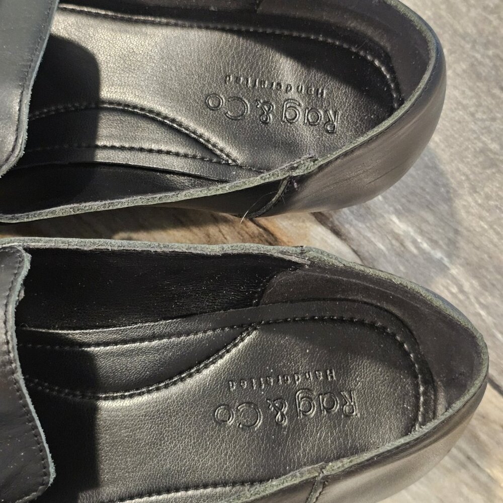 Rag & Co Pola Chain Bit Black Loafers Leather Shoes Womens Size 9 Office Sleek - Picture 12 of 13